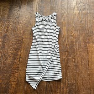 Black and white striped dress